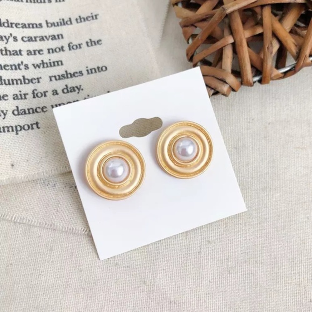 Faux Pearl Clip-On Earrings